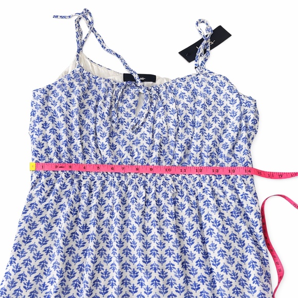 Lulus Grecian Getaway Blue And White Print Mini Dress - Size L - Picture 7 of 7